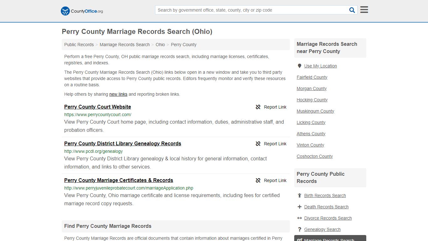Marriage Records Search - Perry County, OH (Marriage Licenses ...