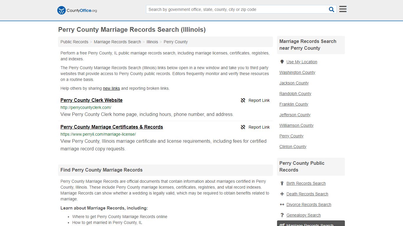 Marriage Records Search - Perry County, IL (Marriage Licenses ...